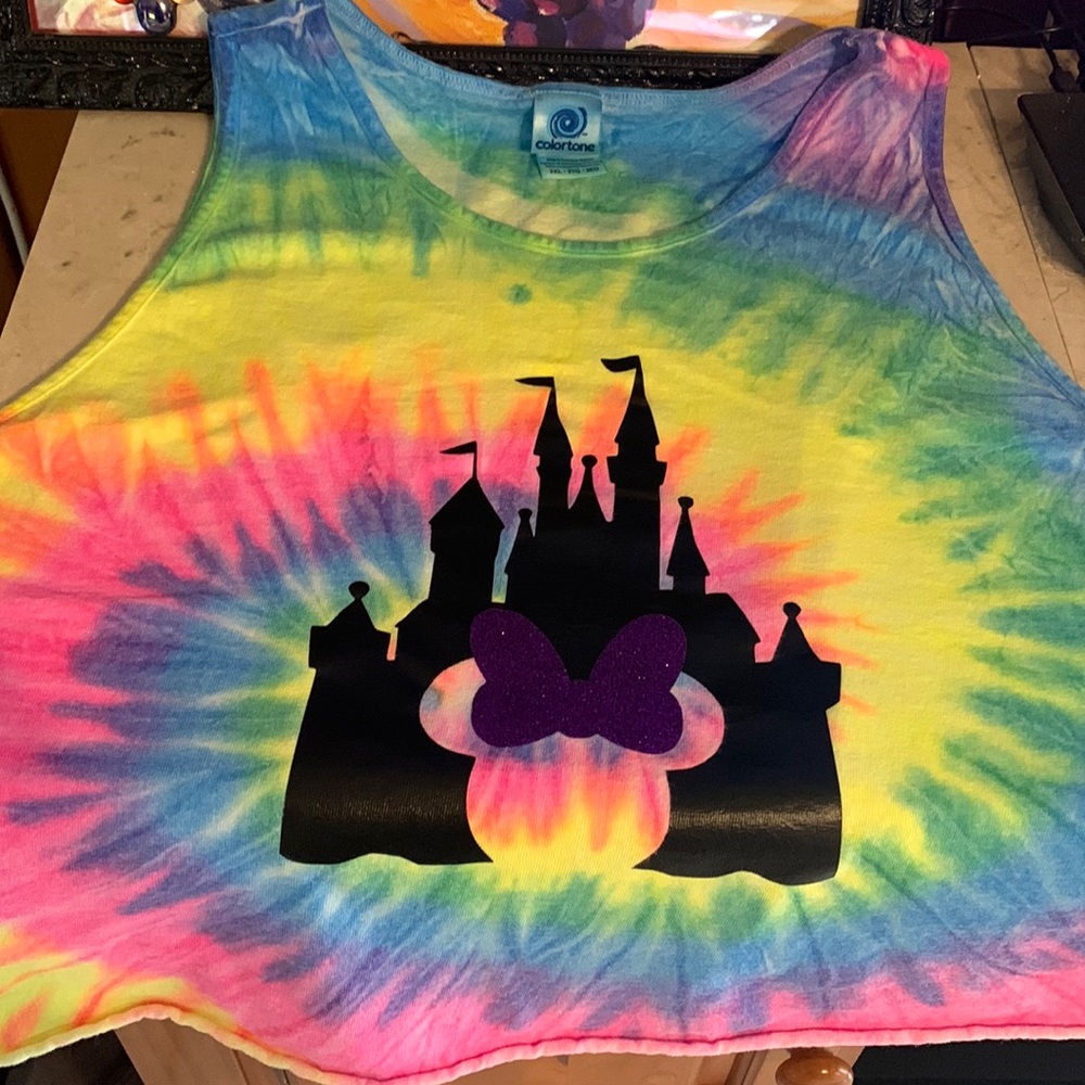 Color tone crop top tee